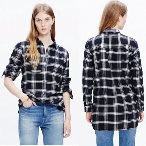 Madewell Tops - Madewell Flannel boyfriend Shirt Rutherford Plaid